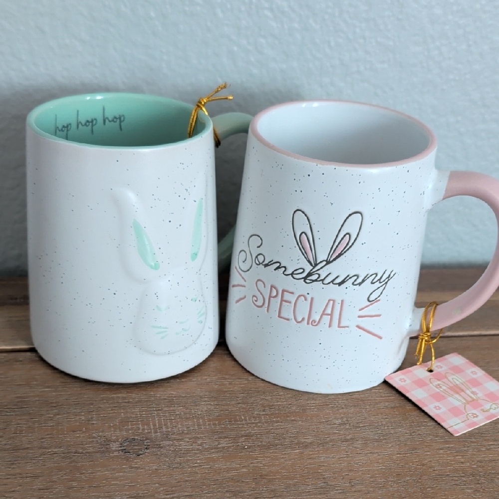 Somebunny Special Ceramic Mug Set - White and Pink
